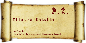 Miletics Katalin névjegykártya