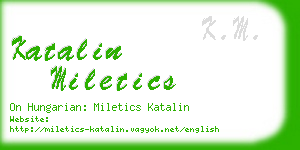 katalin miletics business card